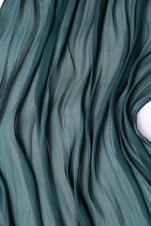 Organza Silk Hijab - Dark Ocean